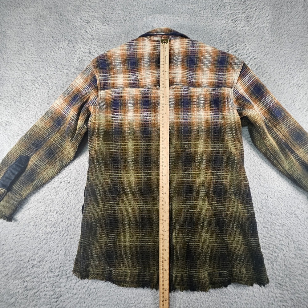 Free People Anneli Plaid Shirt Jacket Womens XS Flannel Ombre Shacket 90s Grunge - Picture 9 of 13